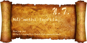 Némethi Teofila névjegykártya